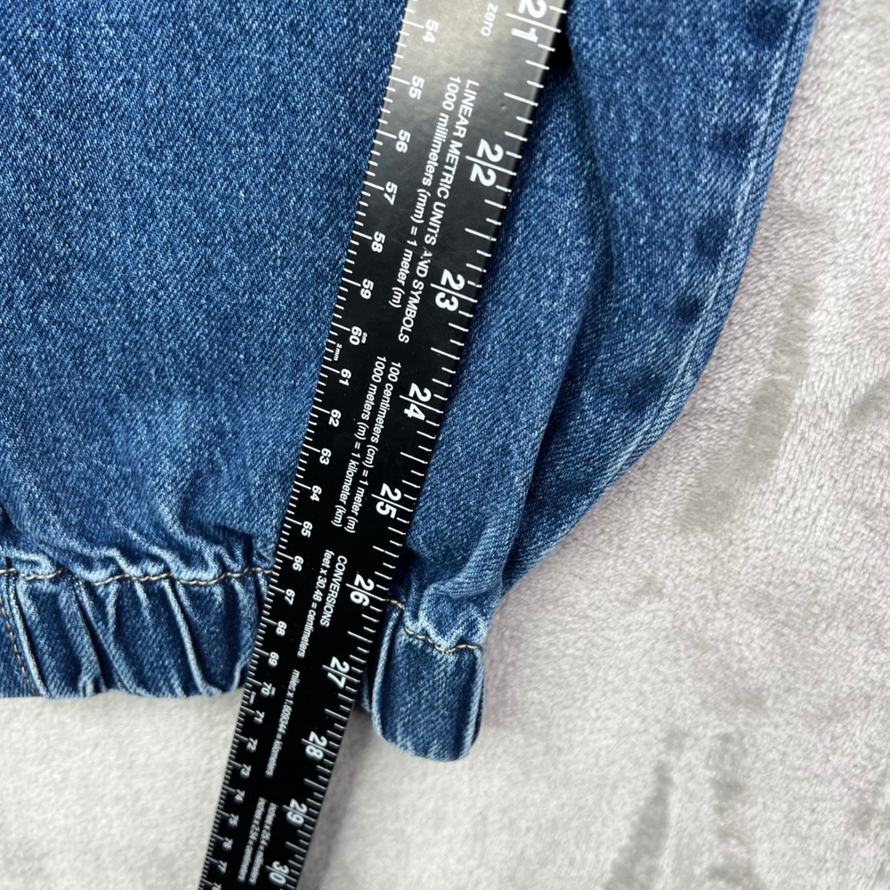 Forever 21 Jogger Jeans Womens Large Blue Medium Wash Cargo Utility Elastic Hem - Picture 5 of 12